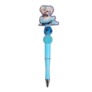 Dia De Los Muertos Catrina Beaded Ballpoint Twist Pen Blue